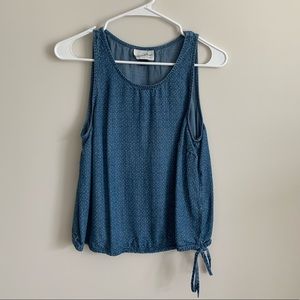 Chambray side tie tank top